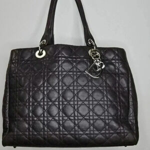 Christian  Dior Brown Soft Lambskin Shopping Tote